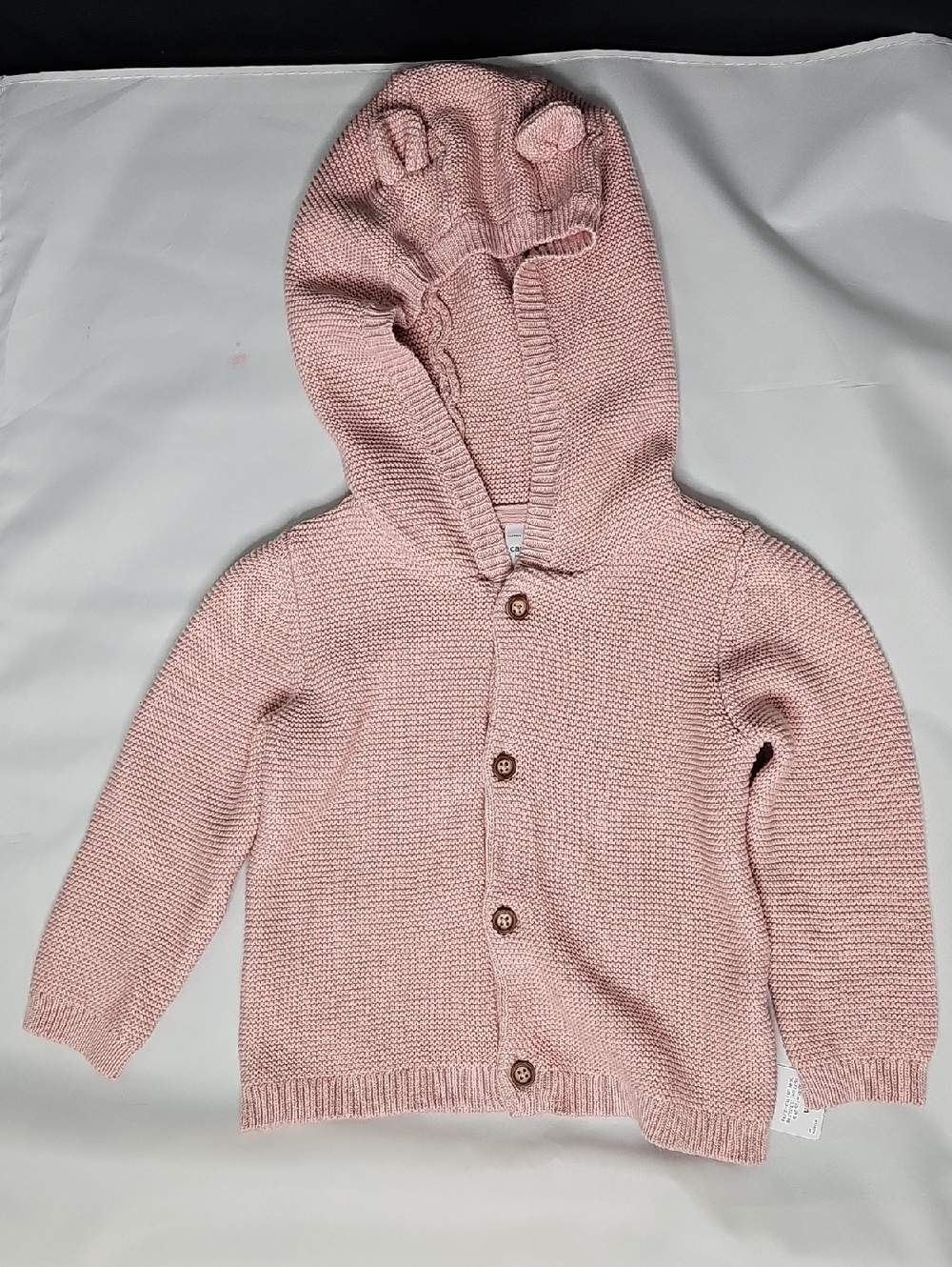 Carter's Pale Pink Knit Baby Sweater Hoodie
